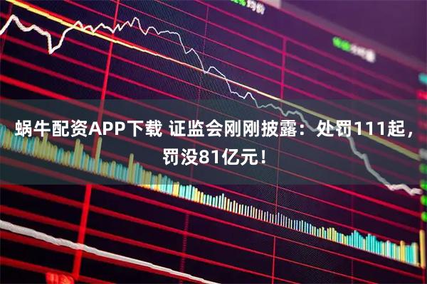蜗牛配资APP下载 证监会刚刚披露：处罚111起，罚没81亿元！